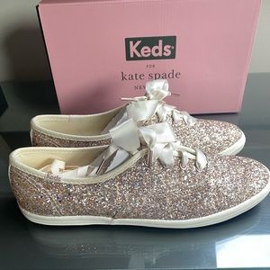 Keds: Kate Spade Gold Glitter Shoes
